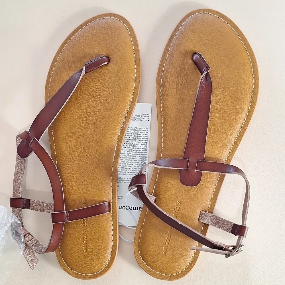 Amazon Essentials Strappy Thong Sandals Casual Brown